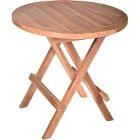 Lomadox Beistelltisch rund GAZA-120 aus Teakholz massiv, B/H/T: ca. 50/50/50 cm