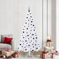 vidaXL "Schlussverkauf" Künstlicher Weihnachtsbaum(1 pc) - Kunstbaum/Tannenbaum - Weiß 210 cm PVC und Stahl C8104
