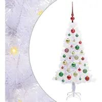 Syfax Künstlicher Weihnachtsbaum Weiß 120 cm PVC und Stahl