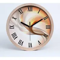 Tulup Holzuhr 25fi cm wanduhr - schwarze Spitzen - abstrakter Hintergrund