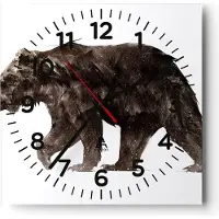 ARTTOR Wanduhr - Quadrat - Glasuhr - Tier Abstraktion - 30x30cm - Schleichendes Uhrwerk - Lautlos - zum Aufhängen bereit - Dekoration Modern - Wanddekoration aus Glas - C4AC30x30-3975