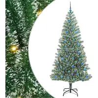 vidaXL Möbel Künstlicher Weihnachtsbaum - beschneit mit LED Licht 240 cm - Christbaumschmuck CLORIS9882896
