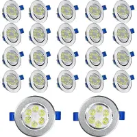 CEEDIR LED Einbaustrahler 230V Flach Einbauleuchte 20er Set 3W Badleuchte Einbauspot Aluminium Mini Deckenspot - 20x3W, Kaltweiß