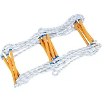 StarTech.com Notfall-Strickleiter zur Evakuierung - Tragbare Rettungs-/Kletterleiter - Höhe 3,8 m - Breite 30 cm - Traglast 100/120 kg - Klappbar - Farbe Blau/Weiß/Gelb
