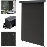 Mucola Senkrechtmarkise für Balkon Seitenmarkise Sichtschutz Winschutz Balkonmarkise - 140x140cm Anthrazit