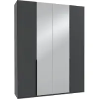 Wimex Drehtürenschrank Mugano Kleiderschrank 180x40x236cm graphit weiß Premium mit Spiegel (18883)