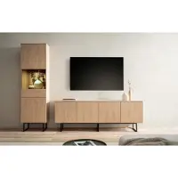 Empinio24 Wohnwand Eiche hell 2-teilig 273 cm Set-1 Como