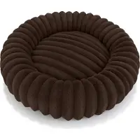 Domarex Rundes Hundebett Weich Waschbar Komfortabel Robust, Braun 60x60cm