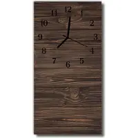 Tulup Glasuhr Wanduhr Küchenuhr Echt-Glas 30x60 Holz Braun