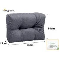 Sunnypillow Palettenkissen für Gartenmöbel - Rückenkissen 65 x 50 cm - Rückenpolster für Bett und Sofa - Palettenpolster für Palettenmöbel - Gesteppte Gartenkissen - Rückenlehne, Kissen Anthrazit