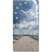 Tulup Wanduhr aus Glas – 30x60 cm - Glasbild - Glasuhr - Gehärtetes Glas -Pier in Orłowo