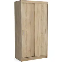 Masseno Schiebetürenschrank NICOLA 110/215/60 cm 2-türig Schlafzimmer Schrank Kleiderschrank mit Spiegel Sonoma Eiche