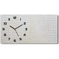 Tulup Wanduhr aus Glas – 60x30 cm - Glasbild - Glasuhr - Gehärtetes Glas - schwarze-zeiger - Krokodilhaut