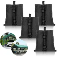 HENGDA 4X Pavillon Sandsäcke Garten Pavillon Gewichte Set schwarz – mit Sand, Splitt, Kies etc. befüllbar Füllvolumen pro Stück ca. 11.5 kg robust Waterproof Outdoor-Sandsack