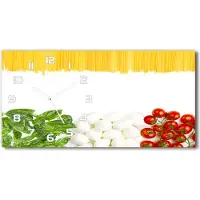 Tulup Wanduhr aus Glas – 60x30 cm - Glasbild - Glasuhr - Gehärtetes Glas - weisse-zeiger - Italienische Flagge
