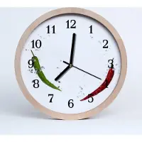Tulup Holzuhr 30fi cm wanduhr - Gemüse Pfeffer