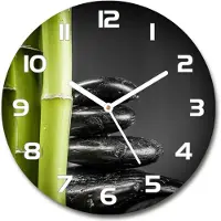 Tulup Wanduhr aus Glas 30fi Glasbild Glasuhr Gehärtetes Glas - weisse-zeiger - Bamboo