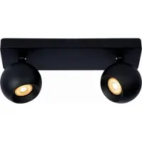Licht-Erlebnisse Spot Lampe Metall GU10 verstellbar Schwarz 2-flammig Kugel Schirm Modern Strahler