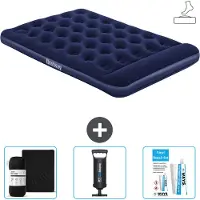 Bestway Luftmatratze - Französisches Bett - 137 x 191 x 28 cm - Blau - Inklusive Zubehör