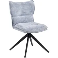 Duhome Esszimmerstuhl aus Chenille 360° Drehbar Stuhl mit Automatische Rückstellfunktion Polsterstuhl für Esszimmer Küche Wohnzimmer, Blau