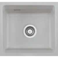 SYSTEMCERAM Flächenbündige Spüle KARA 51 F/o in TITAN mit Excenterbetätigung / ab Schrankbreite 50 cm / Einbauspüle