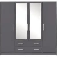 Masseno Drehtürenschrank VANO 200/190/56cm 4-türig Anthrazit