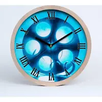 Tulup Holzuhr 30fi cm wanduhr - schwarze Spitzen - rolkailmu