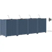 vidaXL Möbel Gartenpflanzen mit Bewässerungssystem 4 Stück Grau - Beete 42002880