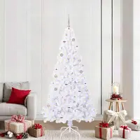 Prolenta Maison Exclusive - Künstlicher Weihnachtsbaum Weiß 210 cm PVC und Stahl