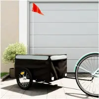 Markenlos Fahrradanhänger in Schwarz und Grau, 45 kg, Eisen, für Outdoor-Aktivitäten und Radsport