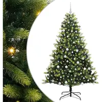 Syfax Künstlicher Klapp-Weihnachtsbaum mit 300 LEDs Grün 180 cm