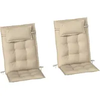 Fortuna Lai 2er Set Auflage für Sonnenliege Wasserabweisend Liegenauflage für Gartenliege Polsterauflage für Strandliege Liegestuhl Kissen Polster für Gartenmöbel Auflagen 50x116x5 cm, Beige