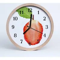 Tulup Holzuhr 30fi cm wanduhr - Erdbeer-Frucht