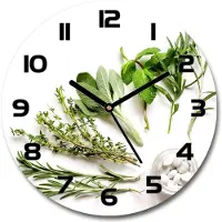 Tulup Wanduhr aus Glas 30fi Glasbild Glasuhr Gehärtetes Glas - schwarze-zeiger - Herbs