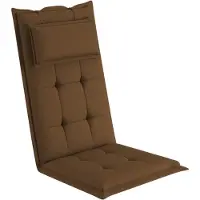 Sunnypillow 1 Stück Gartenstuhlauflage mit abnehmbarem Kopfpolster 120 x 50 x 9 cm Hochlehner Auflage Polsterauflagen Stuhlauflage Braun