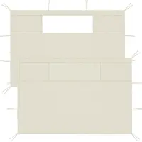 vidaXL "2026 Promotion" Pavillon-Seitenwände mit Fenstern 2 Stk. - Hohe Qualität - Creme - Pavillons & Partyzelte CC3896