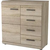 Masseno Kommode LEGAME 80 cm Sideboard mit 4 Schubladen und 1 Türen für Wohnzimmer Schlafzimmer Modern 80x42x87 cm Sonoma Eiche / Sonoma Eiche