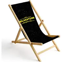 Ferocity Holz Liegestuhl Klappbar Klappliegestuhl Sonnenliege Strandstuhl Wechselbezug Motiv Sterne Kampf [119]