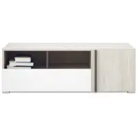Masseno TV-Schrank BERGAMO 120 cm Fernsehschrank mit 1 Schubladen und 1 Türen TV-Lowboard für Wohnzimmer Modern 120x50x40 cm Eichefarben / Eichefarben