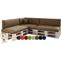 Sunnypillow Palettenkissen für Palettenmöbel - 8er Set - Palettenauflage für Palettensofa für Haus Garten - Palettenpolster mit abnehmbarem Bezug für Europaletten - Rückenkissen & Sitzkissen Braun