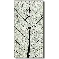 Tulup Glasuhr Wanduhr Küchenuhr Echt-Glas 30x60 Blatt Silber