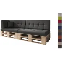 Sunnypillow Palettenkissen Verona gesteppt 6er Set Black