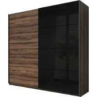 Masseno Schiebetürenschrank COSMICO 270 cm Kleiderschrank Schlafzimmer Schrank 2-türig Braun