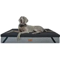 Tierlando Ortho-Topper High-Tech-Velours | Orthopädische Hundematratzenauflage waschbar - Größe: 150x100cm | Farbe: 03 Schwarz