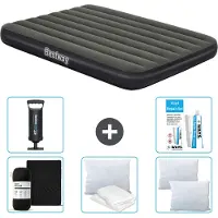 Bestway Luftmatratze - Französisches Bett - 137 x 191 x 25 cm - Grün - Im Lieferumfang enthalten Zubehör
