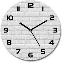 Tulup Wanduhr aus Glas 30fi Glasbild Glasuhr Gehärtetes Glas - schwarze-zeiger - Brick wall