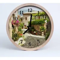 Tulup Holzuhr 20fi cm wanduhr - Avenue of Blumen Stadt