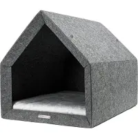 Rexproduct - PetHome Hundehütte mit Liegefläche und Dach Biss und Kratzfest Gute Schalldämmung Umweltfreundlich Größe XL (95x72x73)Hellgrau