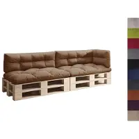 Sunnypillow Palettenkissen für Palettenmöbel - 5er Set - Palettenauflage 120 x 80 für Palettensofa - Palettenpolster für Garten, Gesteppte Kissen für Europaletten - Sitzkissen & Rückenkissen Braun