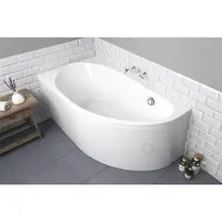 ECOLAM Badewanne Eckbadewanne Eckwanne Wanne Acryl Mi-Polimat 145x85 LINKS Schürze Füße Silikon Ablaufgarnitur GRATIS